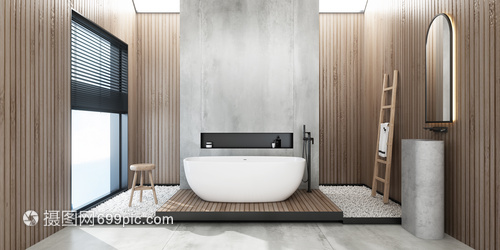 3D木結(jié)構(gòu)衛(wèi)浴場(chǎng)景